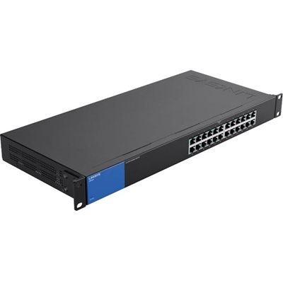 Linksys 24-porttinen gigabitkytkin, räkkimalli 1U, metallinen, musta