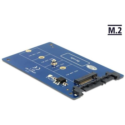 DeLock SATA 22-pin -> M.2 (NGFF) 67-pin -muunnin, sininen