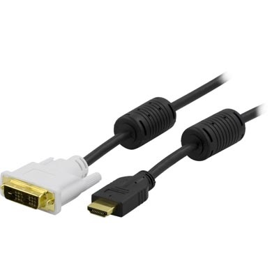 Deltaco HDMI -> DVI-D -adapterikaapeli, Single-Link, 1m, musta