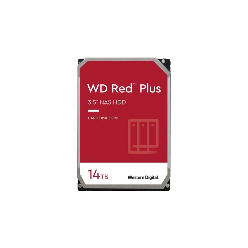 Western Digital 14TB WD Red Plus NAS HDD, sisäinen 3.5" kiintolevy, SATA III, 7200rpm, 512MB