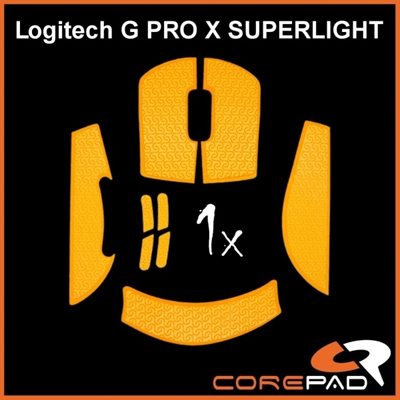 Corepad Soft Grips, hiiren grippisarja, Logitech G PRO X SUPERLIGHT, oranssi