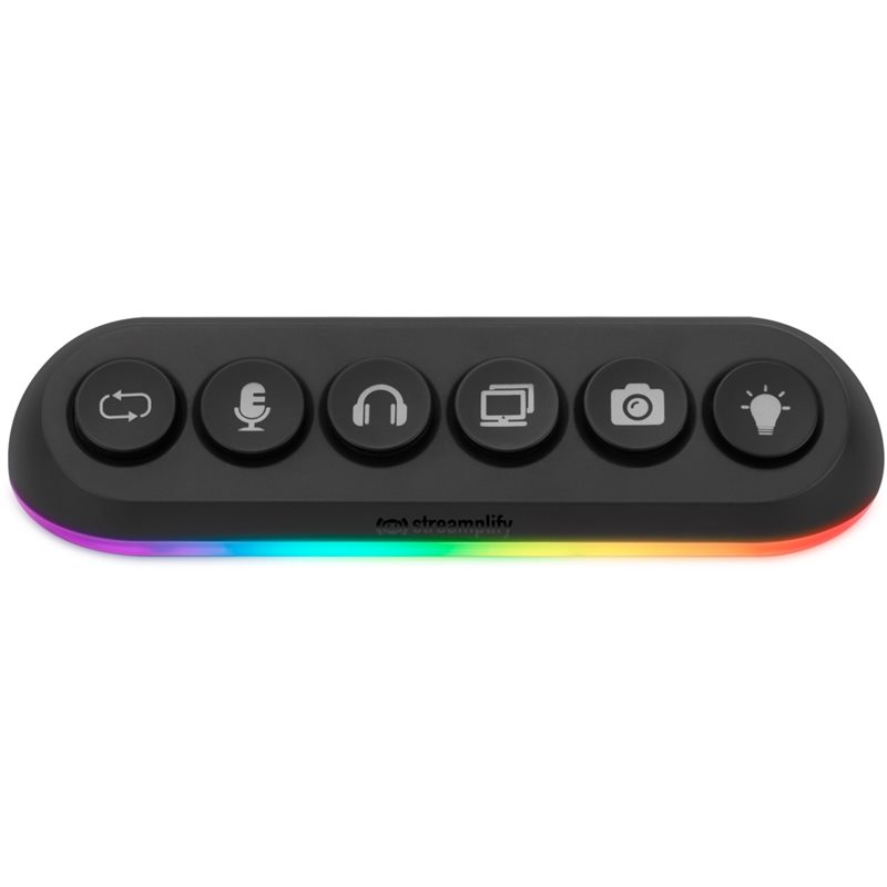 Streamplify HUB DECK 5, 5-porttinen RGB USB-hubi, musta