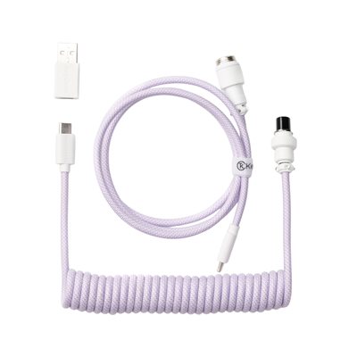 Keychron Coiled Aviator Cable - Light Purple, näppäimistön kierrekaapeli