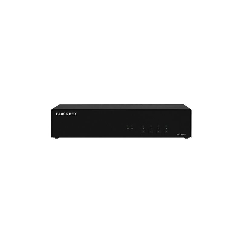 Black Box Secure KVM Switch, NIAP 4.0 Certified, 4-porttinen, Dual Monitor HDMI/DP, musta