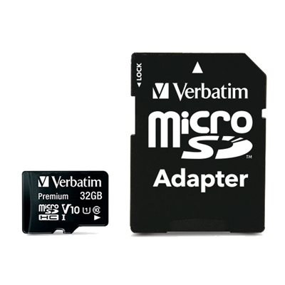 Verbatim 32GB MicroSDHC -muistikortti, UHS-1 C10, jopa 90/10 MB/s, SD-adapterilla