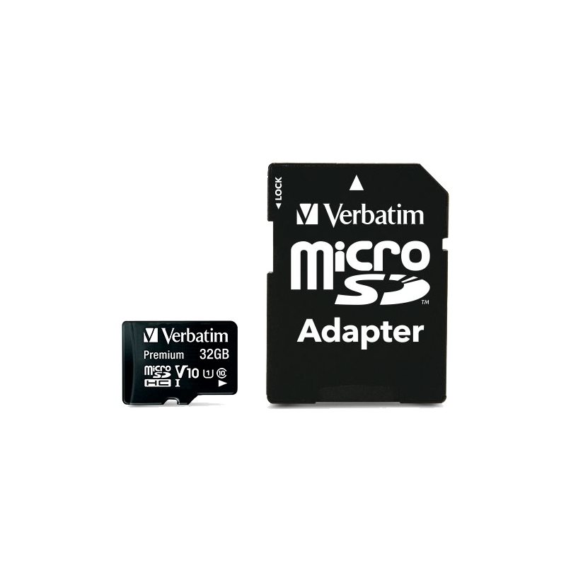Verbatim 32GB MicroSDHC -muistikortti, UHS-1 C10, jopa 90/10 MB/s, SD-adapterilla