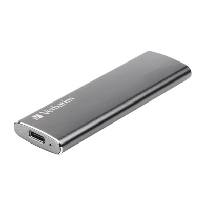 Verbatim 2TB Vx500, ulkoinen SSD-levy, 3.2 Gen2 USB-C, 500/440 MB/s, harmaa