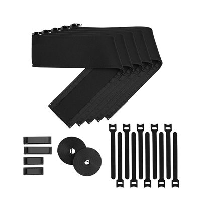 Arozzi Cable Kit, tarvikesarja kaapelien hallintaan, musta