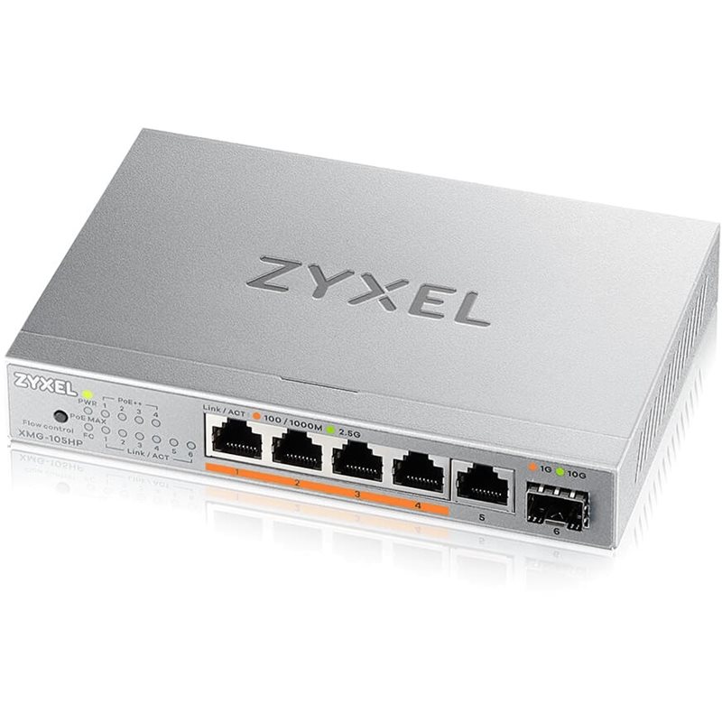 ZyXEL Kytkin XMG-105 5 Port 10/2,5G MultiGig PoE++ ei hallittava