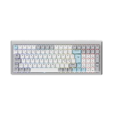 Ducky Cushion 98, Silver, Ducky Silent Red Switch kytkimet, langaton näppäimistö, harmaa