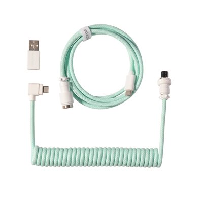 Keychron Coiled Aviator Cable 8K - Angled, näppäimistön kierrekaapeli, Mint