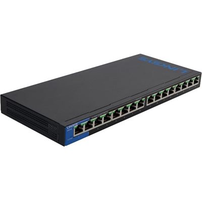 Linksys 16-porttinen gigabitkytkin,pöytämalli, metallinen, PoE+, musta