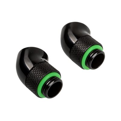Corsair Hydro X Series 45° Rotary Adapter Twin Pack - Black -kulma-adapterisarja, 2 kpl, musta