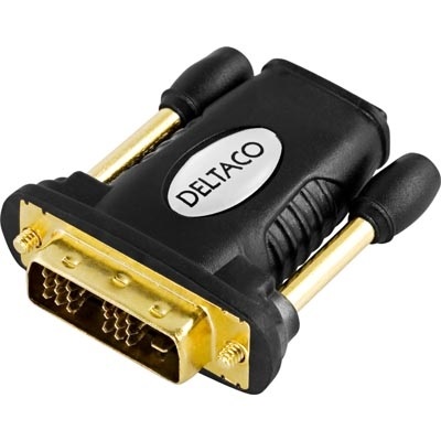 Deltaco HDMI - DVI-D -adapteri, musta