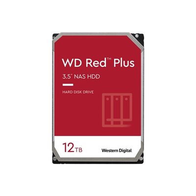 Western Digital 12TB WD Red Plus NAS HDD, sisäinen 3.5" kiintolevy, SATA III, 7200rpm, 256MB
