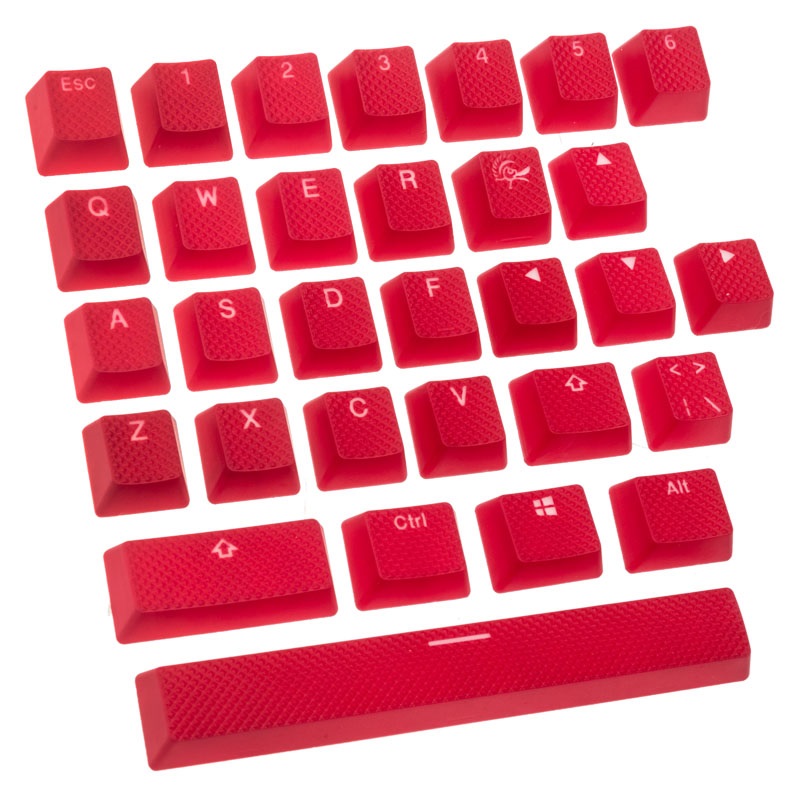 Ducky Rubber Keycap Set -näppäinhattusarja, Double-Shot, 31 osaa, punainen