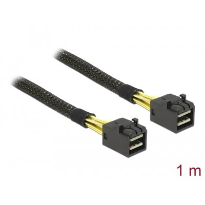 DeLock Mini SAS SFF-8643 -> SFF-8643 -kaapeli, 1m, musta