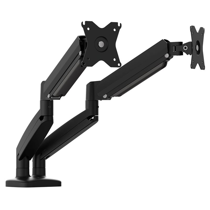 j5create 17-32" x2 Ergonomic Dual Monitor Mount, -pöytäteline kahdelle näytölle kaasujousella, musta