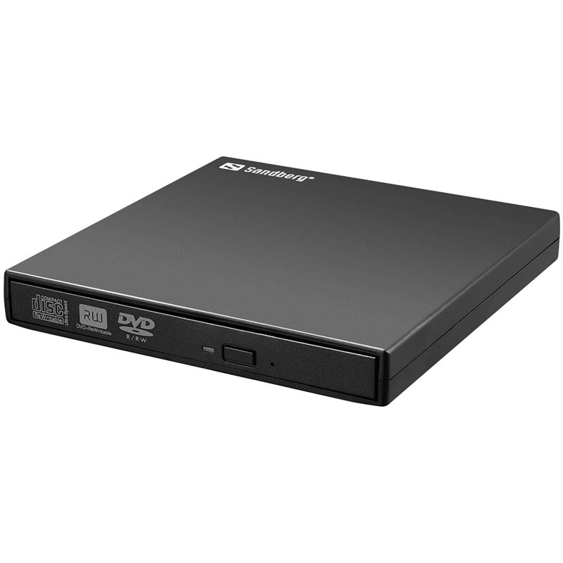 Sandberg (Outlet) USB-A Mini DVD Burner, ulkoinen DVD-polttava, musta