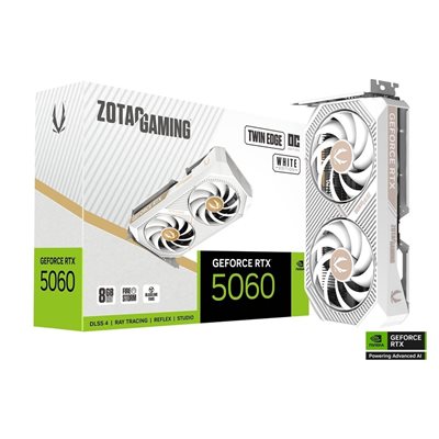 Zotac GeForce RTX 5060 Twin Edge OC White Edition -näytönohjain, 8GB GDDR7