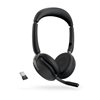 Jabra Evolve2 65 Flex MS langattomat Bluetooth -kuulokkeet mikrofonilla, Link380A USB-A dongle, musta