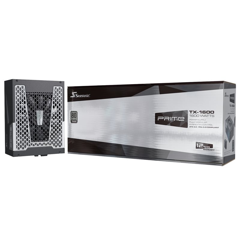 Seasonic (Outlet) 1600W PRIME TX-1600 ATX 3.1 -virtalähde, 80 Plus Titanium, musta