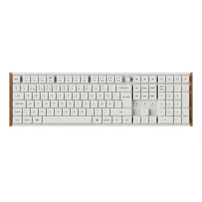 Keychron K5 Ultra SE 8K, langaton mekaaninen näppäimistö, 100%, Low-Profile Milk POM Brown, puu / valkoinen