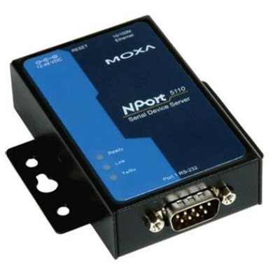 Moxa NPort sarjaporttipalvelin, 1 portti (DB9 uros), RS-232, RJ45
