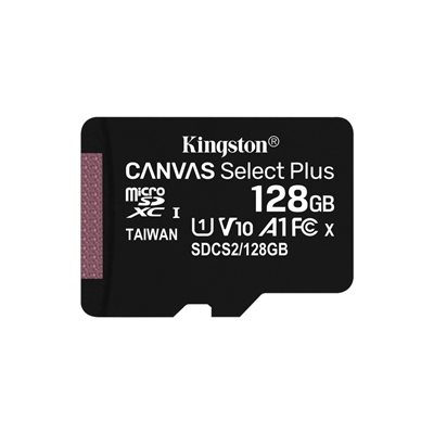 Kingston 128GB Canvas Select Plus, microSDXC -muistikortti, UHS-I V10 U1 A1, 100 MB/s