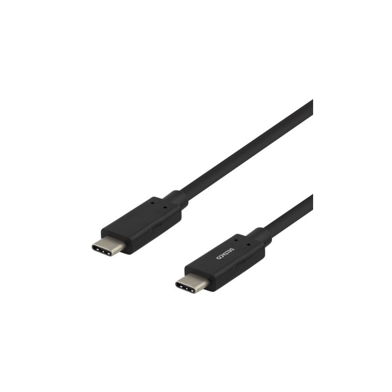 Deltaco 3.1 Gen1 USB-C -kaapeli, PD3.0 3A 60W, 1m, musta