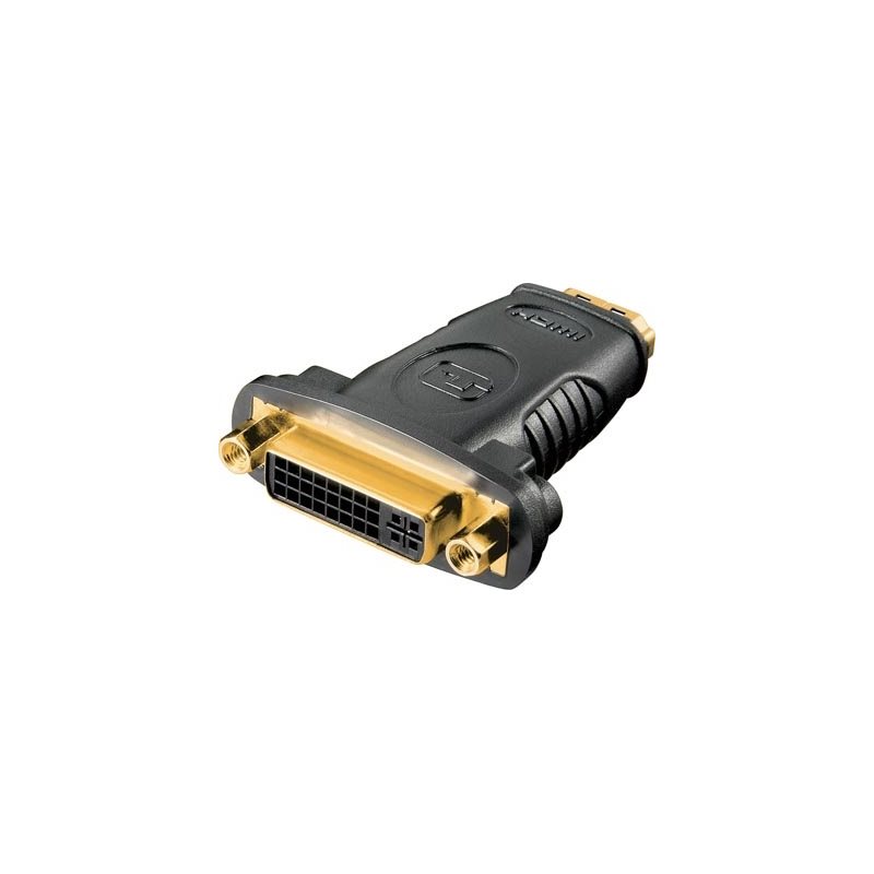 Deltaco HDMI-adapteri, HDMI 19-pin n > DVI-I n, kullatut liitokset