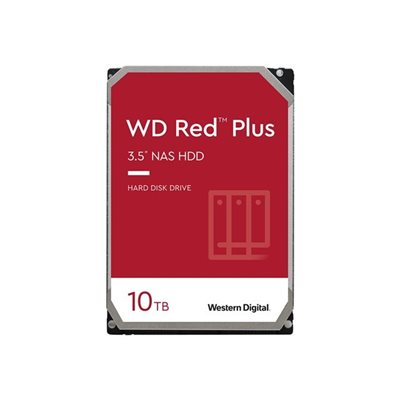 Western Digital 10TB WD Red Plus NAS HDD, sisäinen 3.5" kiintolevy, SATA III, 7200rpm, 256MB