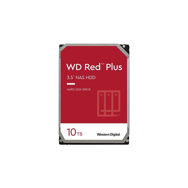 Western Digital 10TB WD Red Plus NAS HDD, sisäinen 3.5" kiintolevy, SATA III, 7200rpm, 256MB