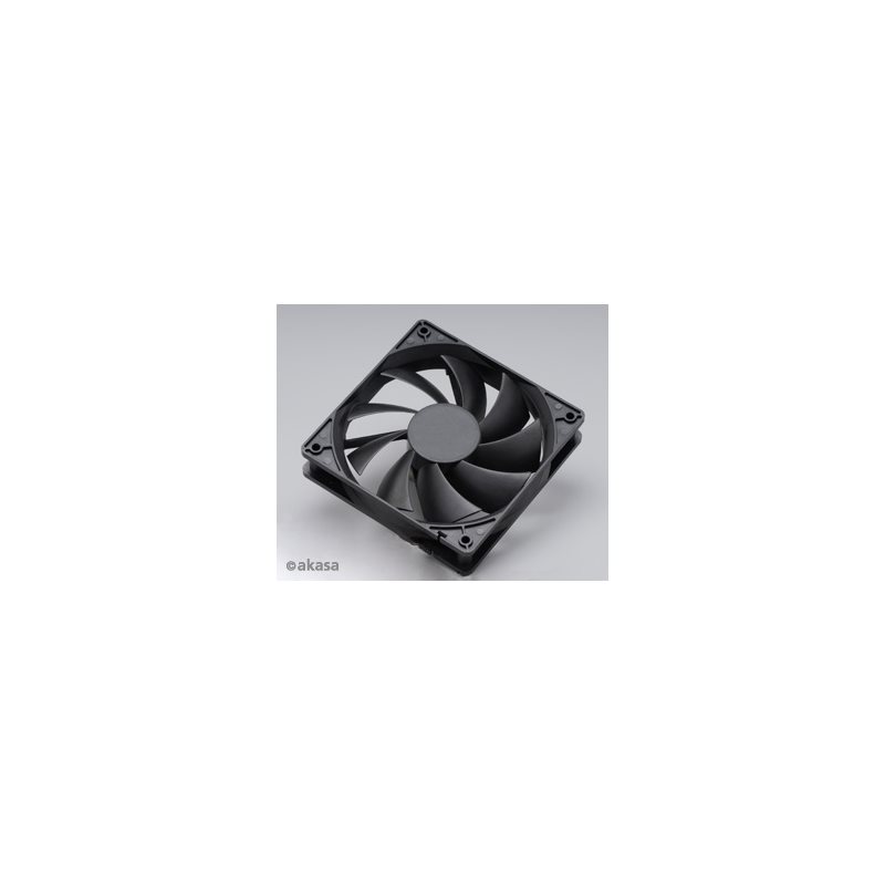 Akasa 12cm auto thermal sensor black fan, 3 pins, ball bearing (Poistotuote! Norm. 16,90€)