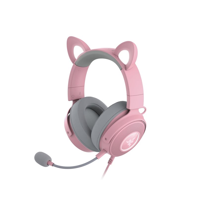 Razer Kraken Kitty V2 Pro - Quartz -pelikuulokkeet mikrofonilla, pinkki/harmaa