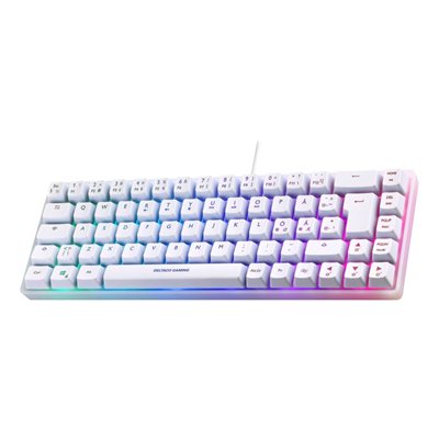 Deltaco Gaming WK70 -pelinäppäimistö, 60%, kalvokytkimet, valkoinen/läpikuultava