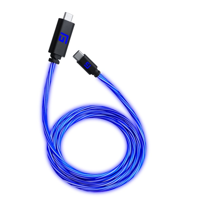 FLOATING GRIP LED USB-C/C -kaapeli, 3m, sininen