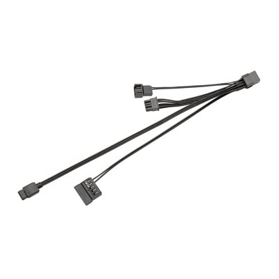 EK-Waterblocks EK-Loop OmniLink Pump SATA PWM D-RGB Signal Splitter - 250mm -jakokaapeli, musta