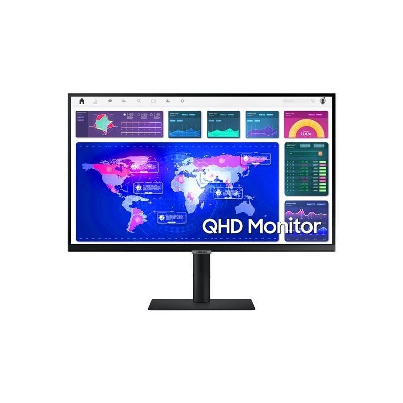 Samsung 27" S60UA, QHD-monitori, musta