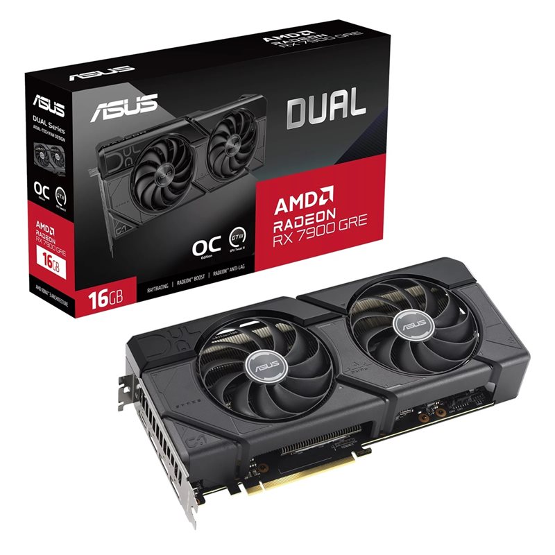 Asus (Outlet) Radeon RX 7900 GRE DUAL - OC Edition -näytönohjain, 16GB GDDR6