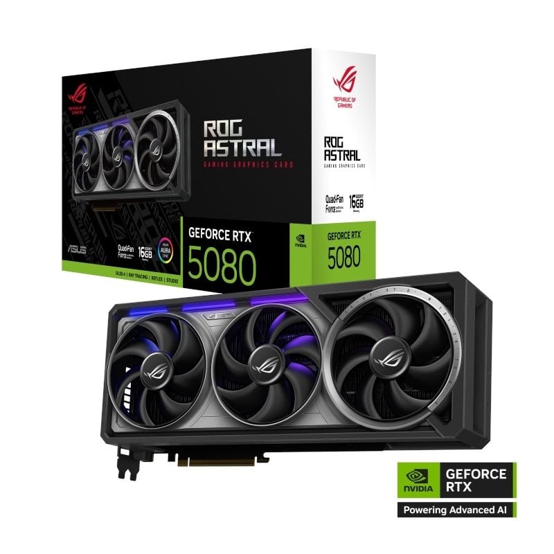 Asus GeForce RTX 5080 ROG Astral -näytönohjain, 16GB GDDR7