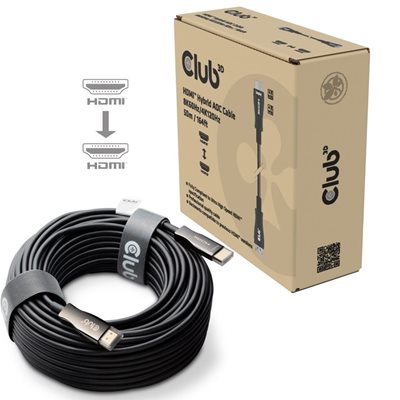 Club 3D 2.1 HDMI -näyttökaapeli, aktiivinen/optinen, 8K60Hz/4K120Hz, 50m, musta