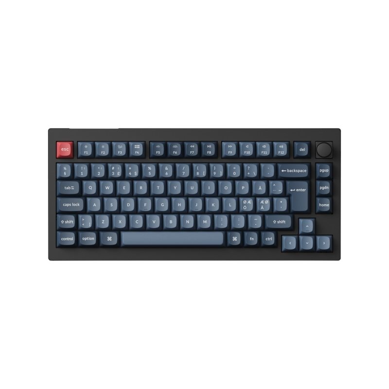 Keychron (Outlet) V1 Max, langaton mekaaninen näppäimistö, 75%, Gateron Jupiter Banana, Carbon Black