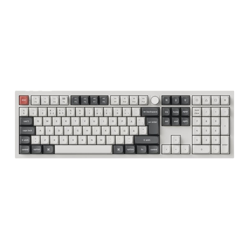 Keychron Q6 Ultra, 8K langaton mekaaninen näppäimistö, 100%, Keychron POM Red, valkoinen