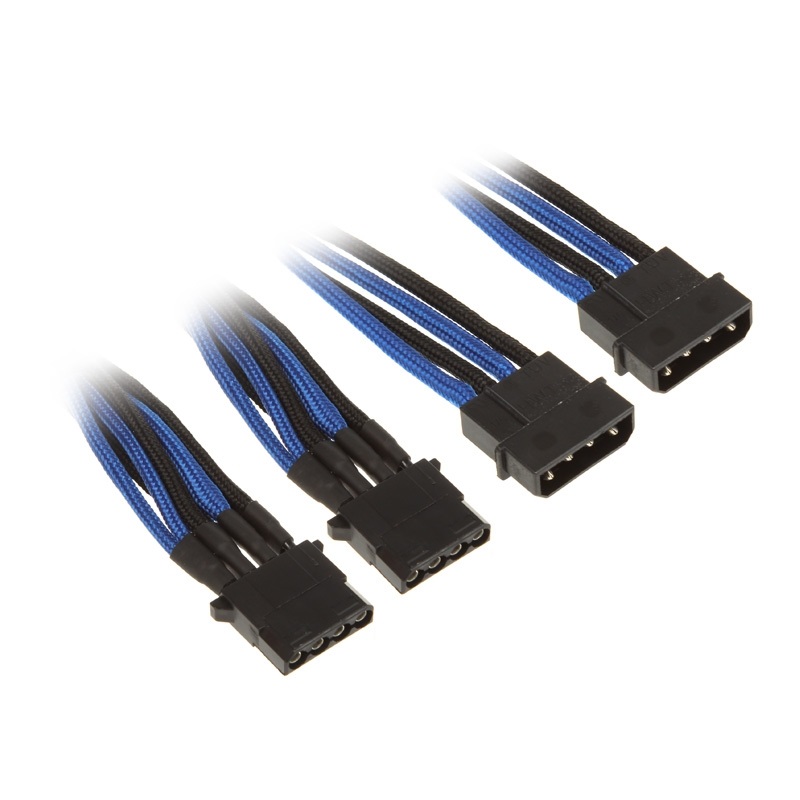 BitFenix 4-pin Molex jakokaapeli 3x 4-pin Molex, 550mm, musta/sininen/musta