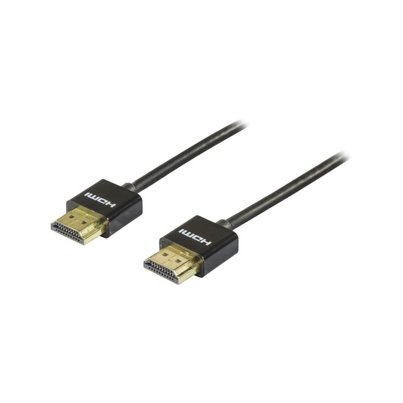 Deltaco Ohut HDMI-kaapeli, 2m, musta