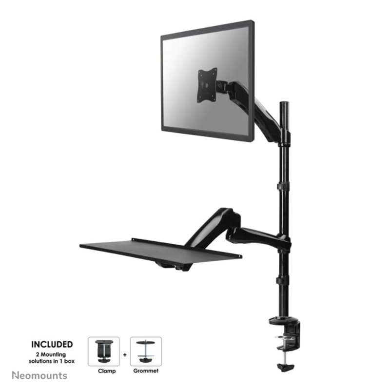 Neomounts by Newstar FPMA-D500KEYB monitor desk mount, monitorin pöytäteline työtasolla, musta