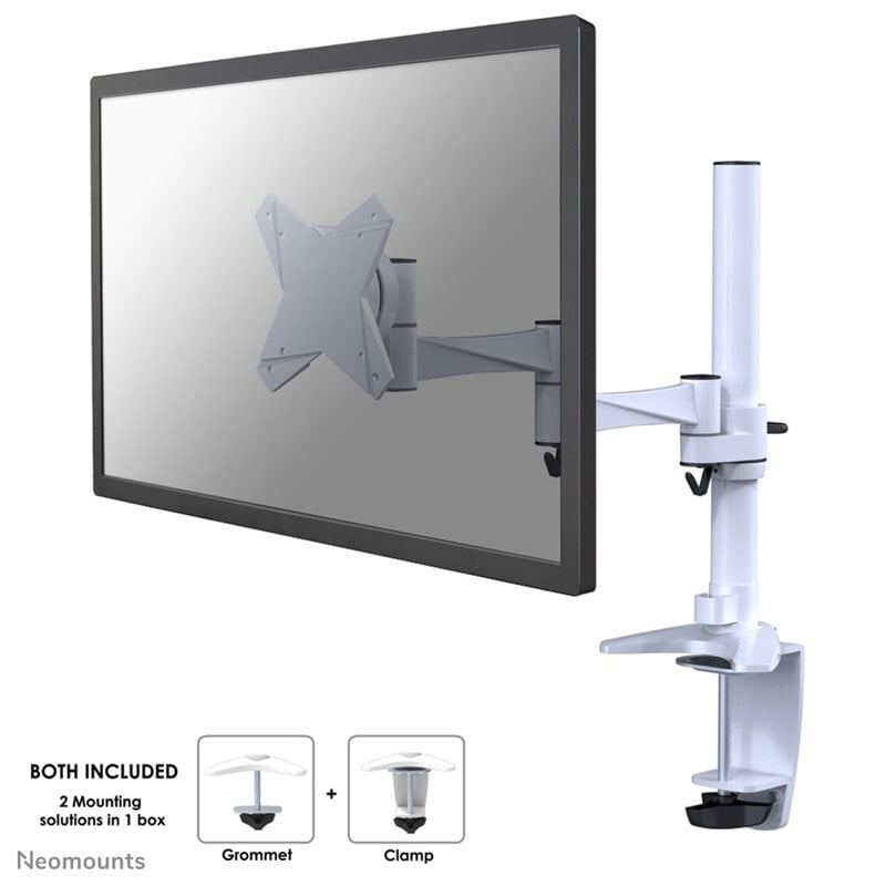 Neomounts by Newstar 10-30" monitor desk mount, -pöytäteline näytölle, valkoinen