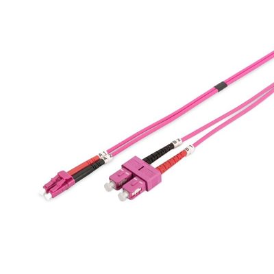 Lanview Optinen kuitukaapeli, SC-LC, Multimode, Duplex, OM4, 1m, violetti