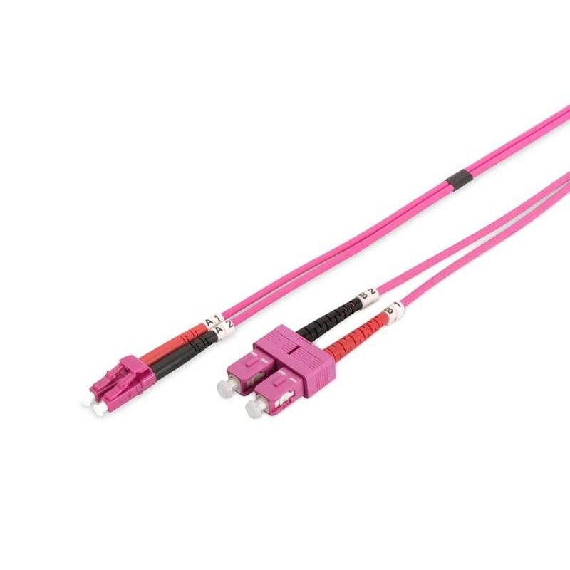 Lanview Optinen kuitukaapeli, SC-LC, Multimode, Duplex, OM4, 1m, violetti